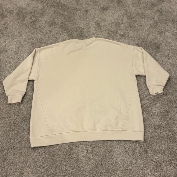 Ganni Isoli Oversized Crewneck Sweatshirt Cream White Size Small Medium Like New - Picture 5 of 13